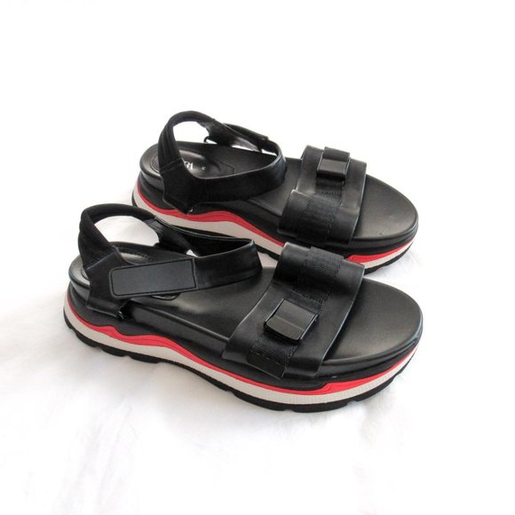 Zara Black Sporty Platform Sandals